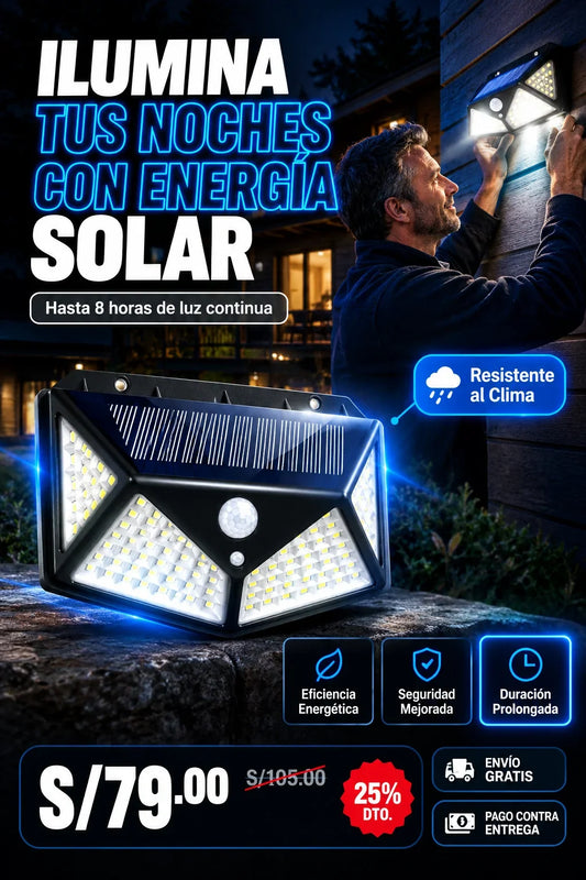 Lampara Luz Solar Led Sensor Movimiento